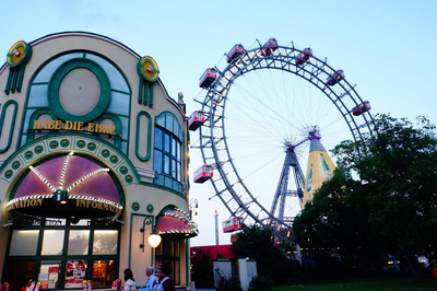 The Ferris Wheel at Prater amusement park Wien.