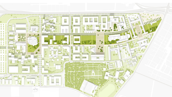 Modell Plan für die Gestaltung des Campus der Uni Mainz