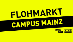 Banner mit dem Text "Flohmarkt Campus Mainz"
