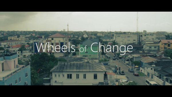 Schriftzug"Wheels of Change"
