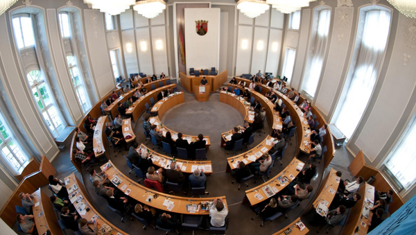Plenarsaal des rheinland-pfälzischen Landtags