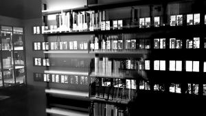 Bücherregal in der Universitätsbibliothek