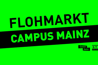 Banner mit dem Text "Flohmarkt Campus Mainz"